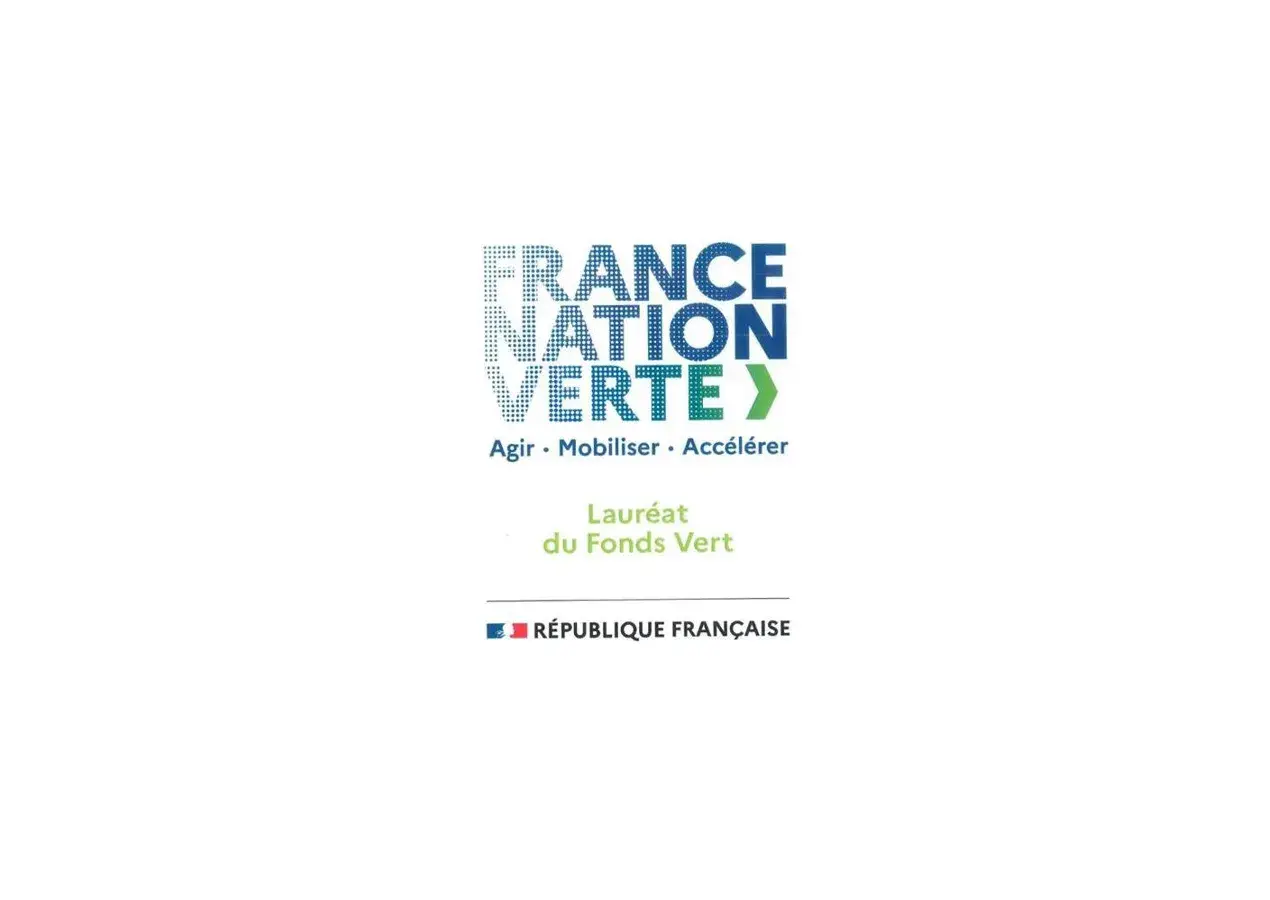 Logo France nation verte, agir, mobiliser, accélérer, lauréat fonds verts