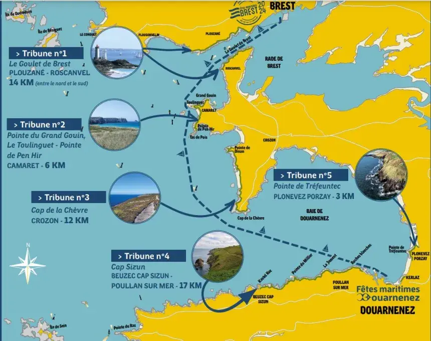 Carte des points de vue pour admirer la parade du 18 juillet 