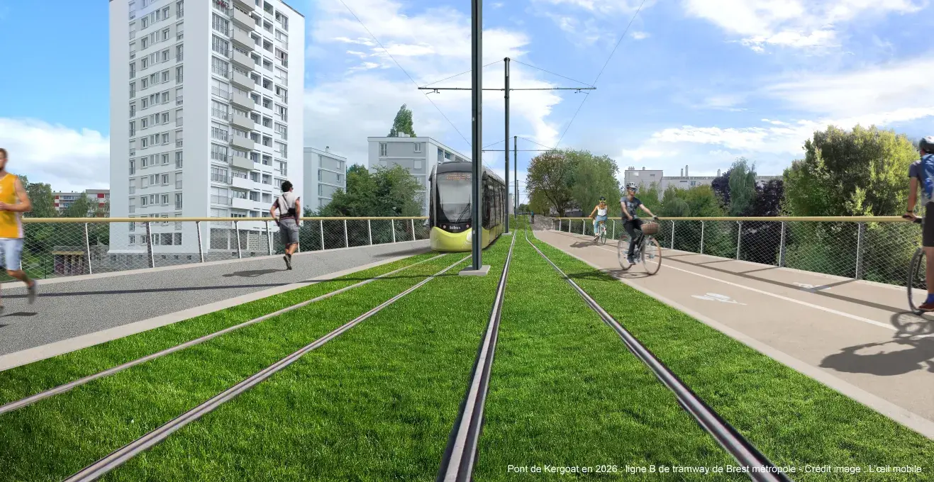 Image de synthèse du futur pont de Kergoat