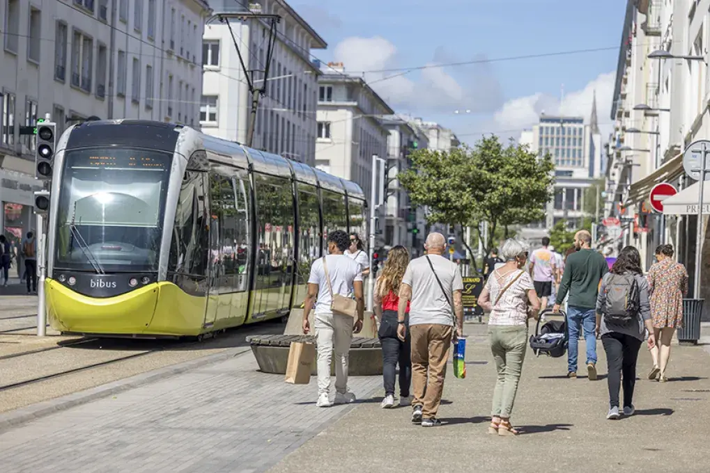 Le tramway en centre-ville