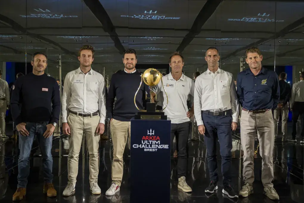 Les six skippers de l'Arkéa Ultim Challenge réunis