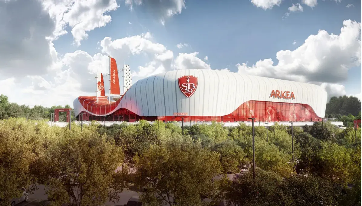 Projection numérique du futur stade de football de Brest