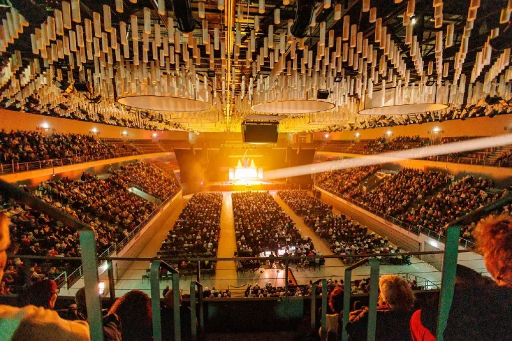Vue de la finale des Tréteaux chantants 2022 à Brest Arena