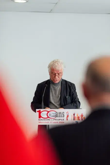 François Cuillandre au centenaire de la Maison du peuple de Brest. 