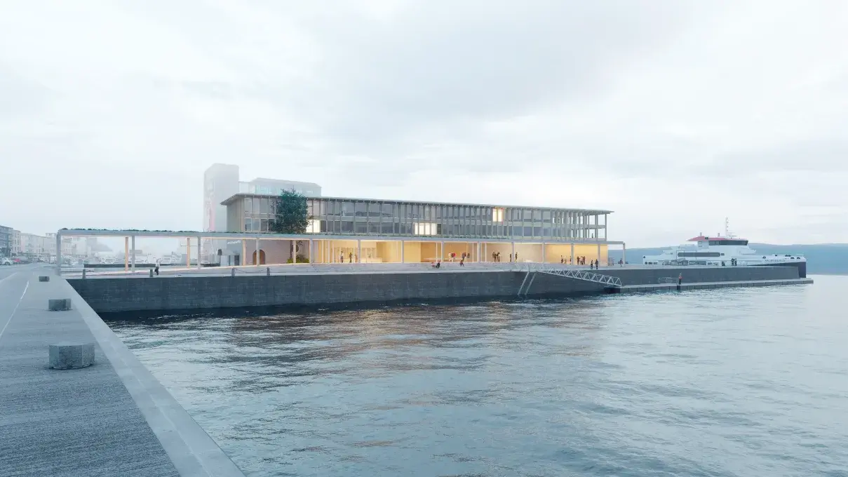 Une vue en 3D d'un bâtiment.