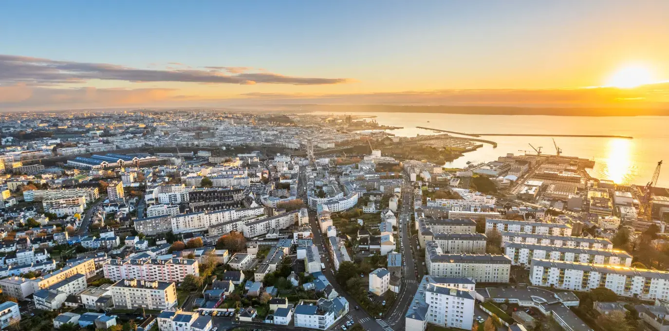 Vue aérienne de Brest métropole