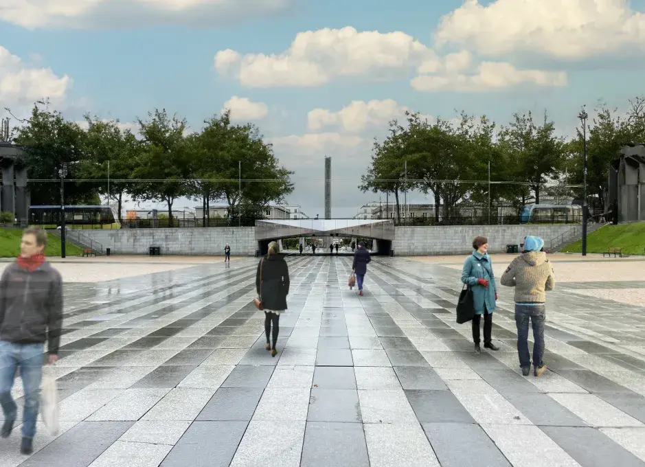 Vue numérique de l'avenue Clemenceau réaménagée
