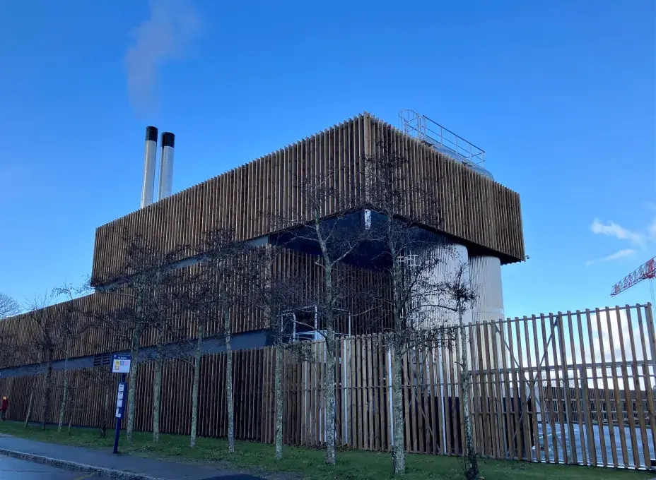 Vue de la nouvelle chaufferie bois du technopôle