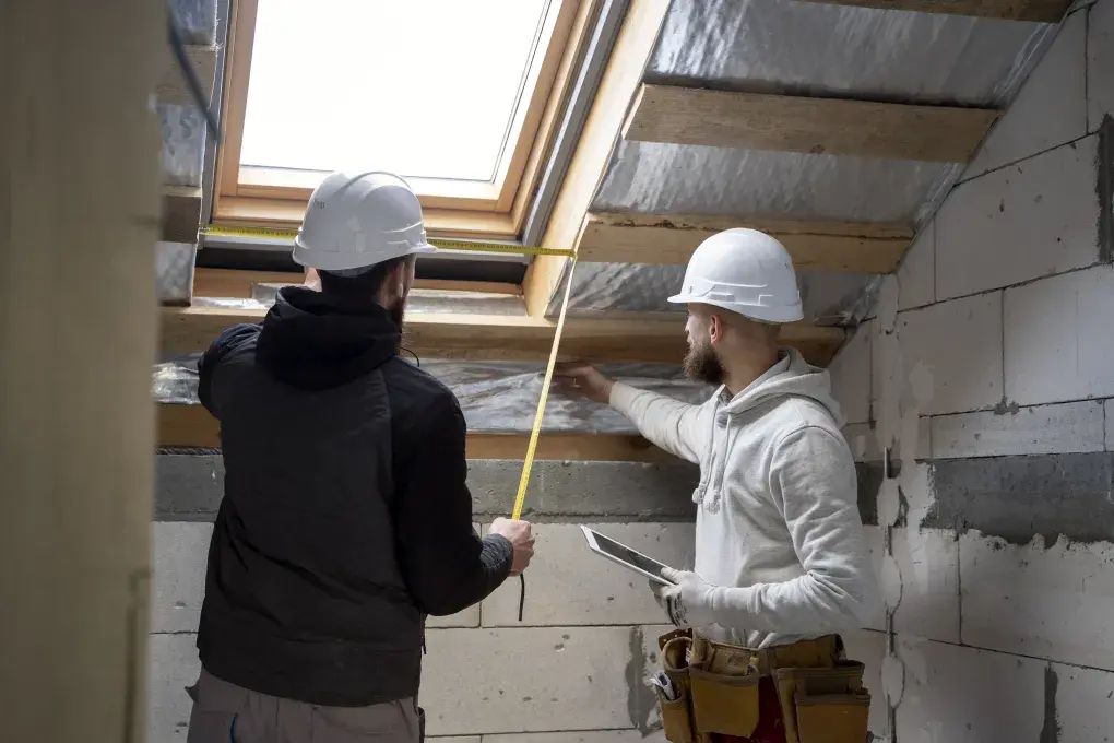 Deux hommes sur un chantier.