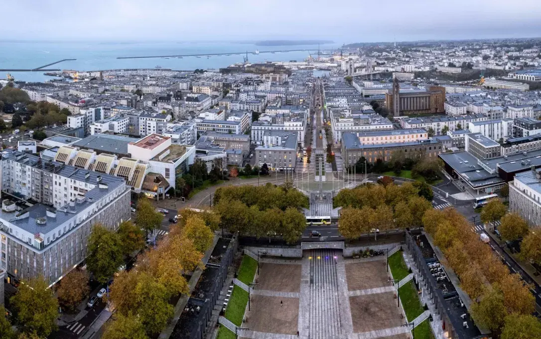 La place de la Liberté vue du ciel