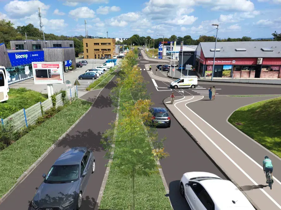 Vue numérique du futur aménagement du boulevard Charles de Gaulle 