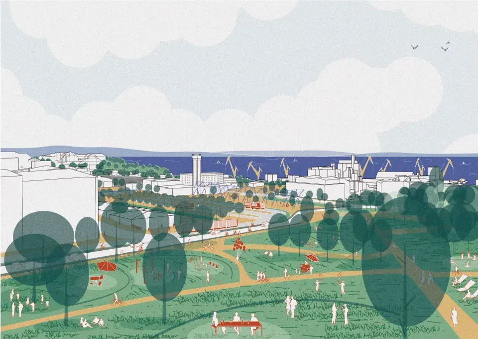 projection de la future gare