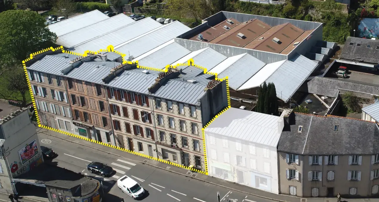 Photomontage des immeubles concernés par la réhabilitation à Kérinou