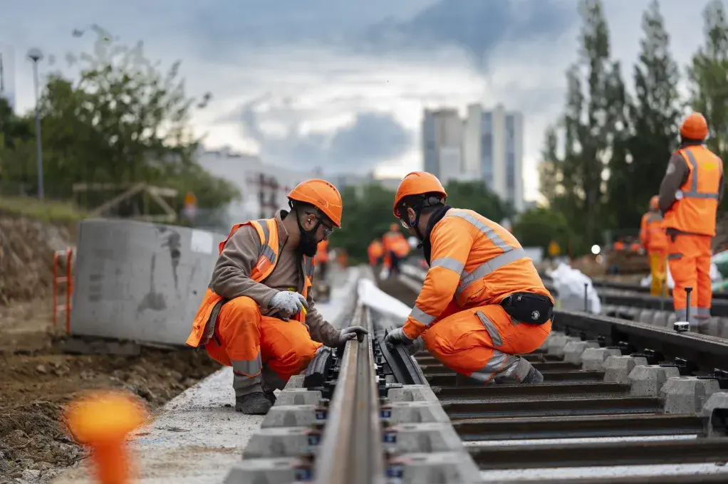 travaux d'aménagement de la deuxième ligne de tramway à Brest