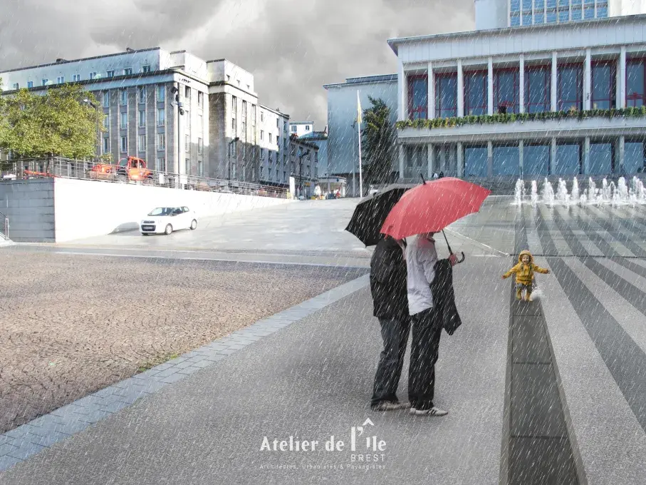 simulation numérique de la place de la liberté après travaux