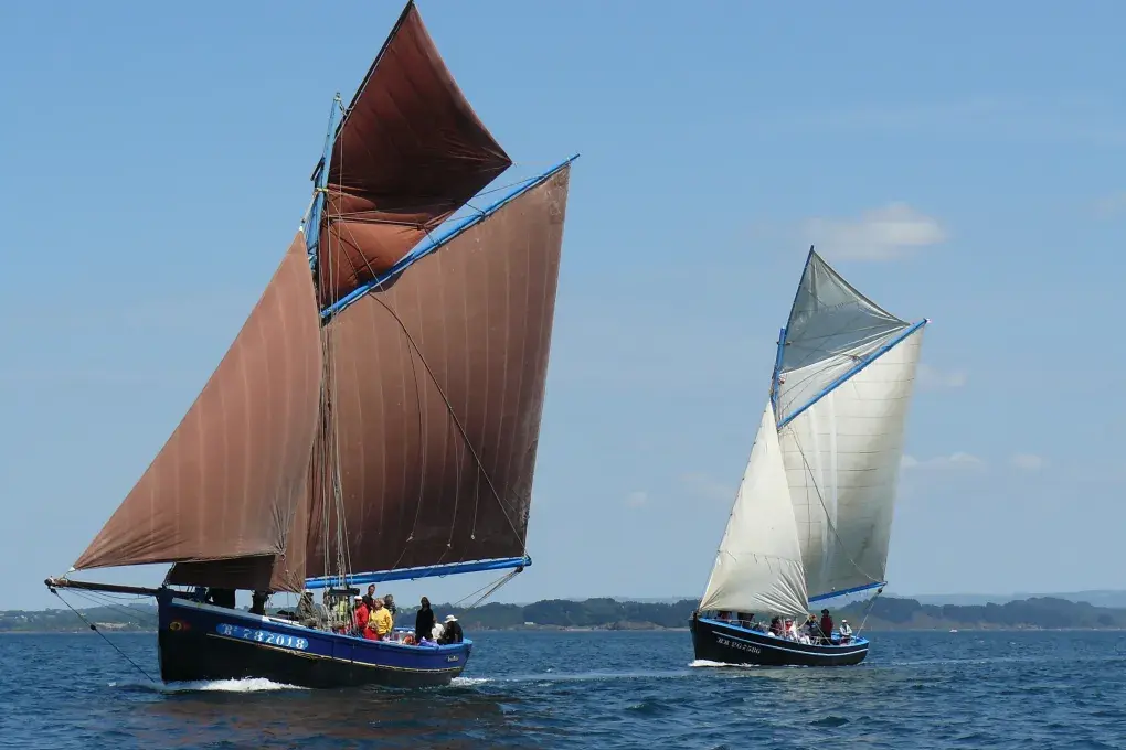 deux vieux gréments en mer