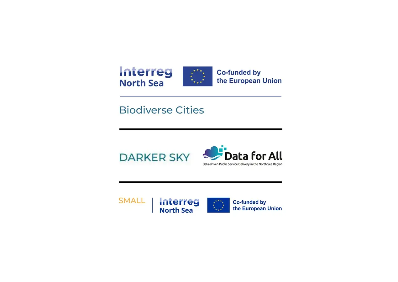 logo européens darker sky, biodiverse cities, data for all, small