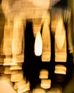 Gros plan des lumières dorées