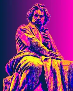 Illustration représentant le compositeur Beethoven