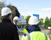 Les élus de la ville de Brest ont pu visiter le chantier en cours de la maison des associations. 
