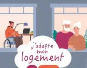 Une affiche présentant des personnes âgées. 