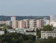 Vue sur un ensemble d'immeubles.
