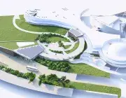 Une vue 3D d'un immense site. 