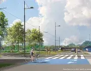Projection numérique du futur pont Schuman 