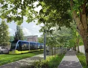 Projection numérique de l'avenue Foch une fois les travaux de la deuxième ligne de tramway achevés. 