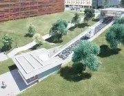 projection numérique des futurs ascenseurs urbains du CHU de Brest 