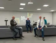 Stéphane Maby, François Cuillandre, Stéphane Roudaut et Armel Gourvil (de gauche à droite) sont revenus sur les 50 ans de Brest’aim