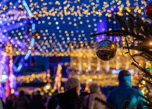 Vue du marché de Noël de Brest, en 2024