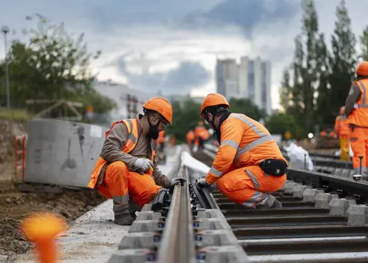 travaux d'aménagement de la deuxième ligne de tramway à Brest