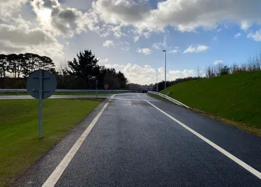 Vue d'une bretelle d'accès à Brest