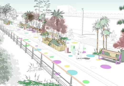 Projection numérique de la future promenade paysagère de Palaren