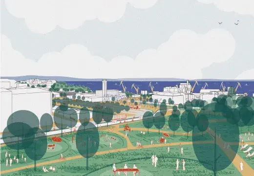 projection de la future gare