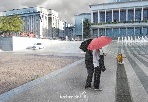 simulation numérique de la place de la liberté après travaux