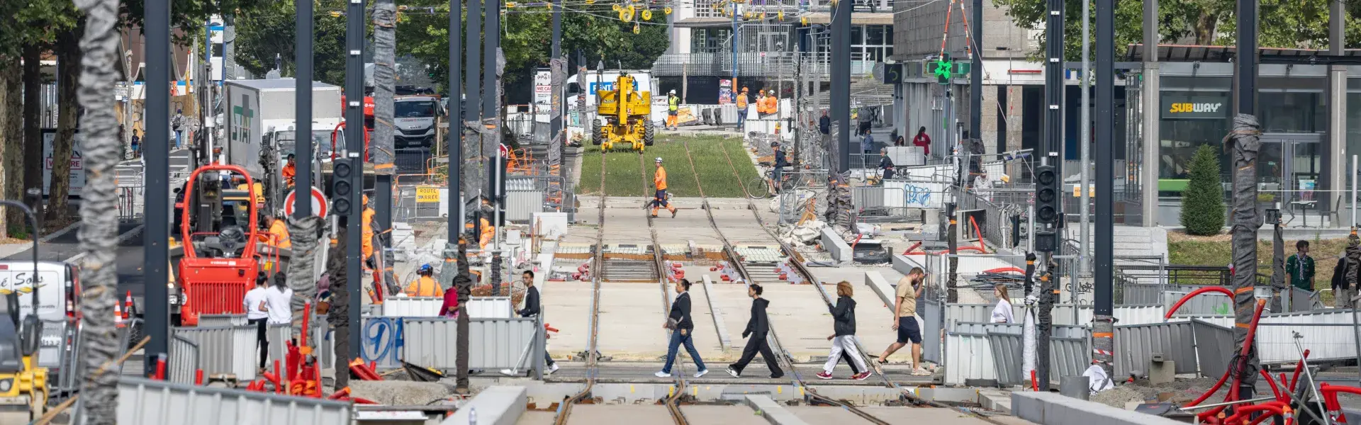 vue sur les ligne du tram 
