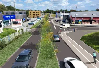Vue numérique du futur aménagement du boulevard Charles de Gaulle 