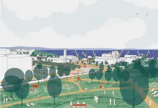 projection de la future gare