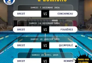 Waterpolo, calendrier de matchs à domicile