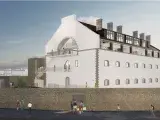 Vue d'achitecte sur le futur bâtiment